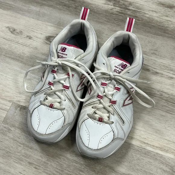 New Balance WX608V4P Cross Trainer Sneakers in White and Hot Barbie Pink / 7.5 - Picture 6 of 11
